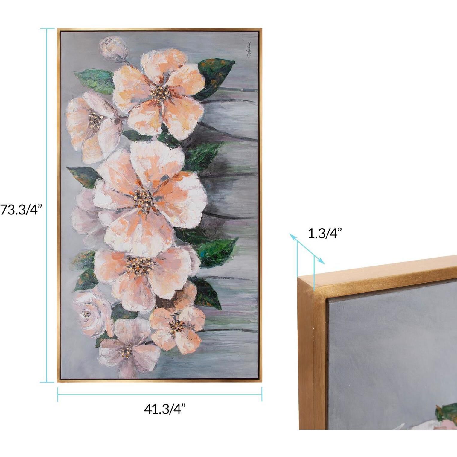 French Blush 73.75 X 41.75 inch Hand Painted Canvas